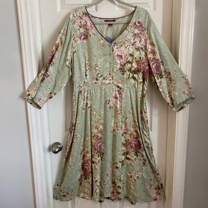 April Cornell Pistachio Carolina Jacquard Tea Dress, XL